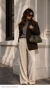 Freya Estephan - Leder Handtasche/Clutch mit Riemen - Dunkelgrün - klein