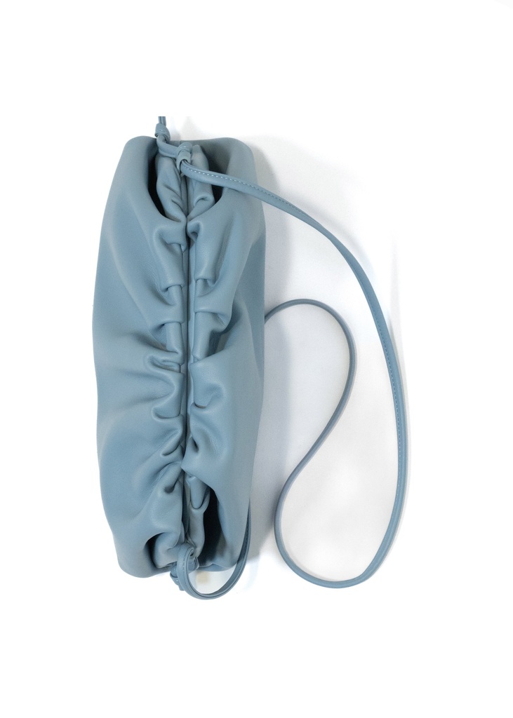 Freya Estephan - Leder Handtasche/Clutch mit Riemen - Eisblau - mittelgroß
