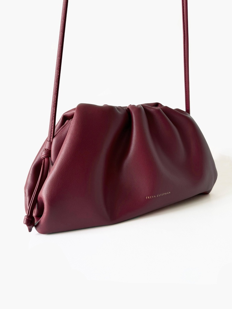 Freya Estephan - Leder Handtasche/Clutch mit Riemen - Tiefes Burgunder - mittelgroß