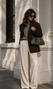 Freya Estephan - Leder Handtasche/Clutch mit Riemen - Olivgrün - mittelgroß