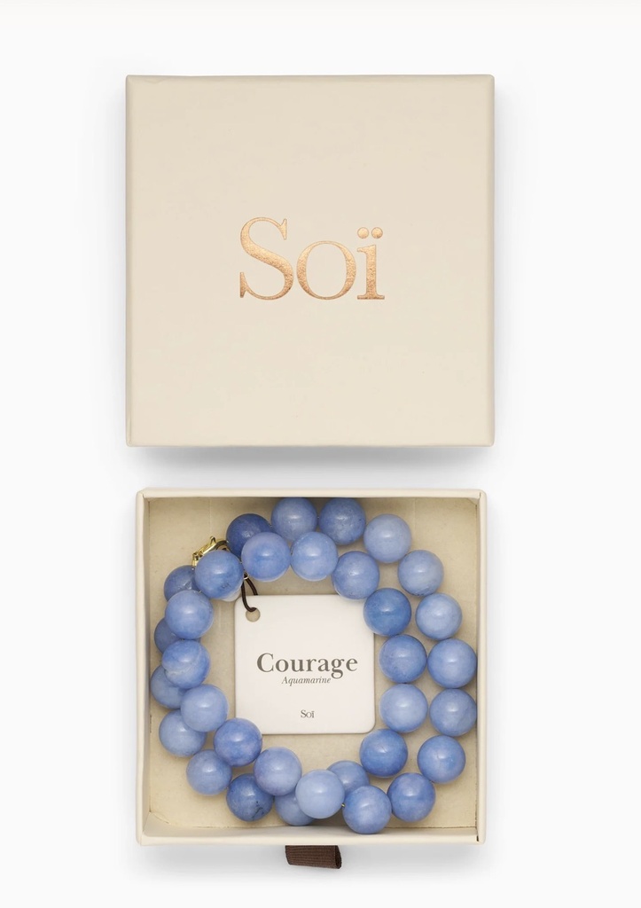 Soï Copenhagen - Kette Faro Aquamarine Necklace -  Courage