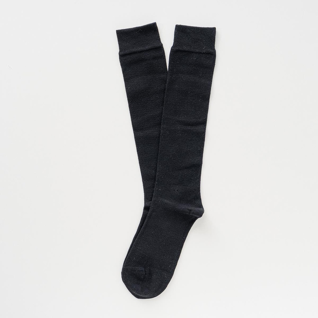 Klue - Cotton Knee High Plain Socks | black