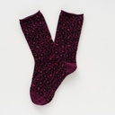 Klue - Glitter Lurex socks | Leopard burgundy | eco-friendly lyocell