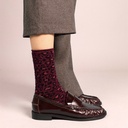 Klue - Glitter Lurex socks | Leopard burgundy | eco-friendly lyocell