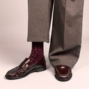Klue - Glitter Lurex socks | Leopard burgundy | eco-friendly lyocell