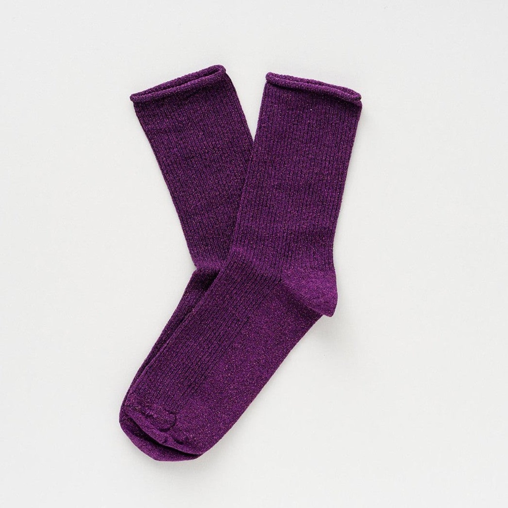 Klue - Glitter Lurex socks | Purple | eco-friendly lyocell