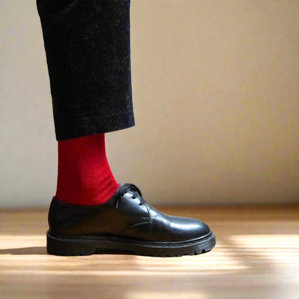Klue - Merino Wool Socks plain | burgundy