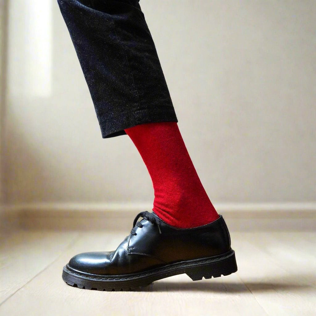 Klue - Merino Wool Socks plain | burgundy