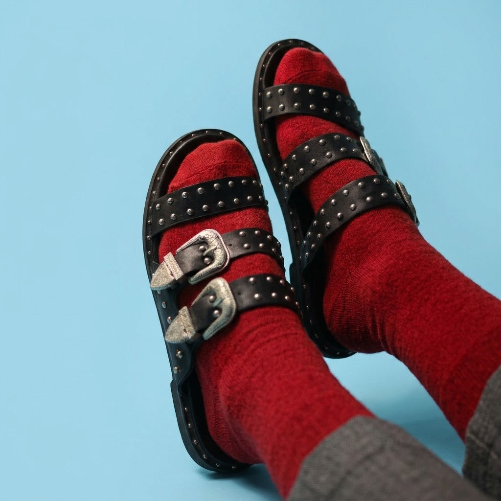 Klue - Merino Wool Socks plain | burgundy