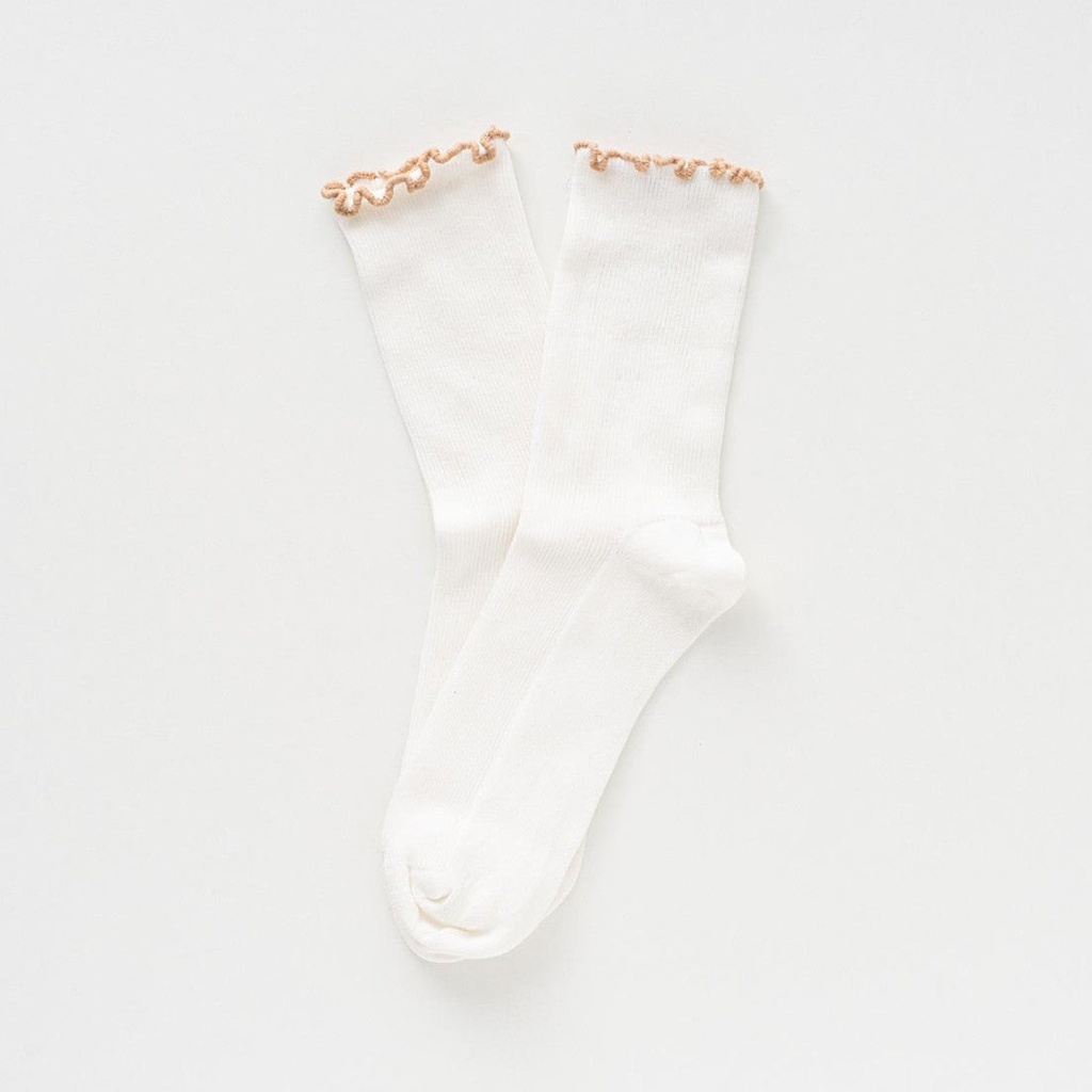 Klue - Organic cotton socks with ruffles | almond