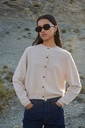 By Bar - Cleo Merino Cardigan - 826 oyster melee 