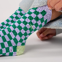 Billybelt - Kindersocken Bio-Baumwolle kariert - lila, grün