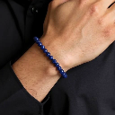 Oozoo Jewellery - Armband Blue Lapis Lazuli bracelet 8mm silver