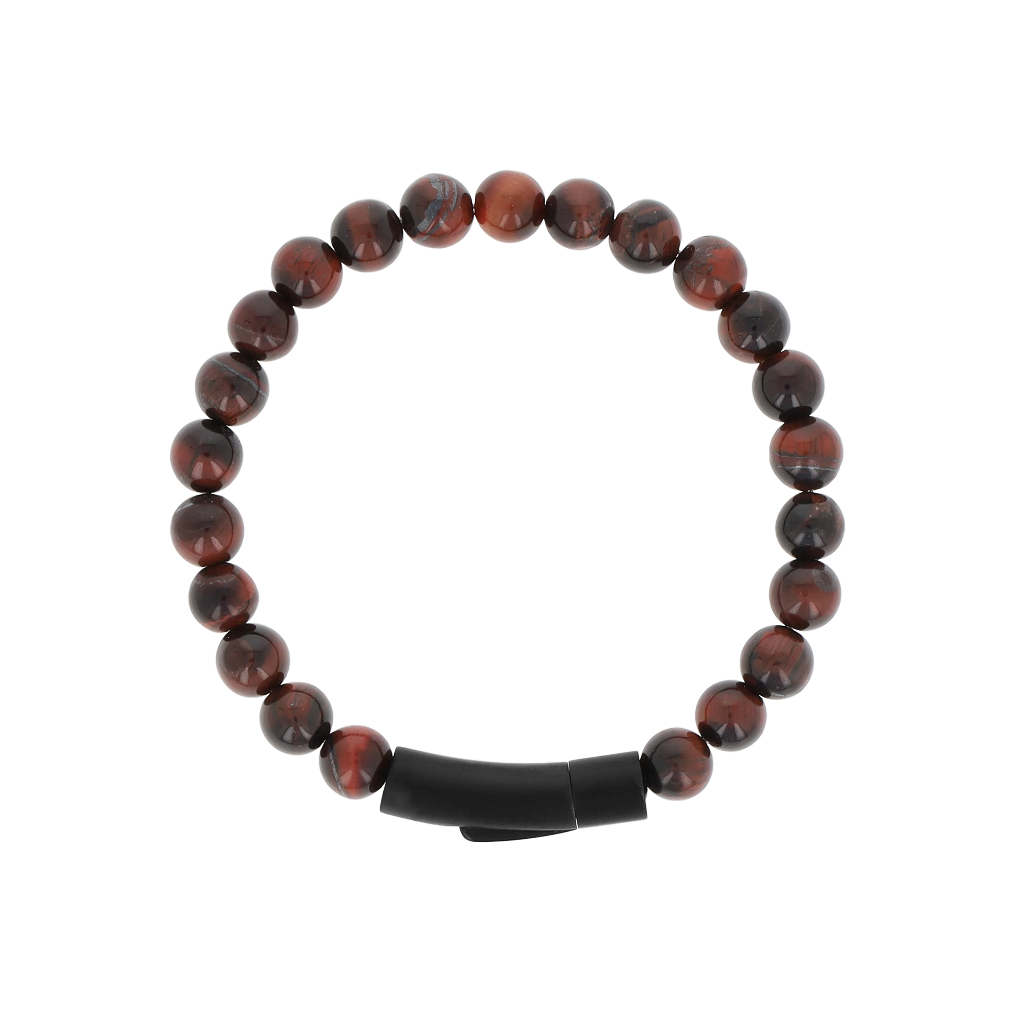 Oozoo Jewellery - Armband Red Tiger Eye bracelet 8mm silver