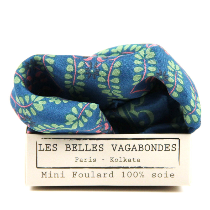 Les Belles Vagabondes - Seidentuch Mini Albertine bleu