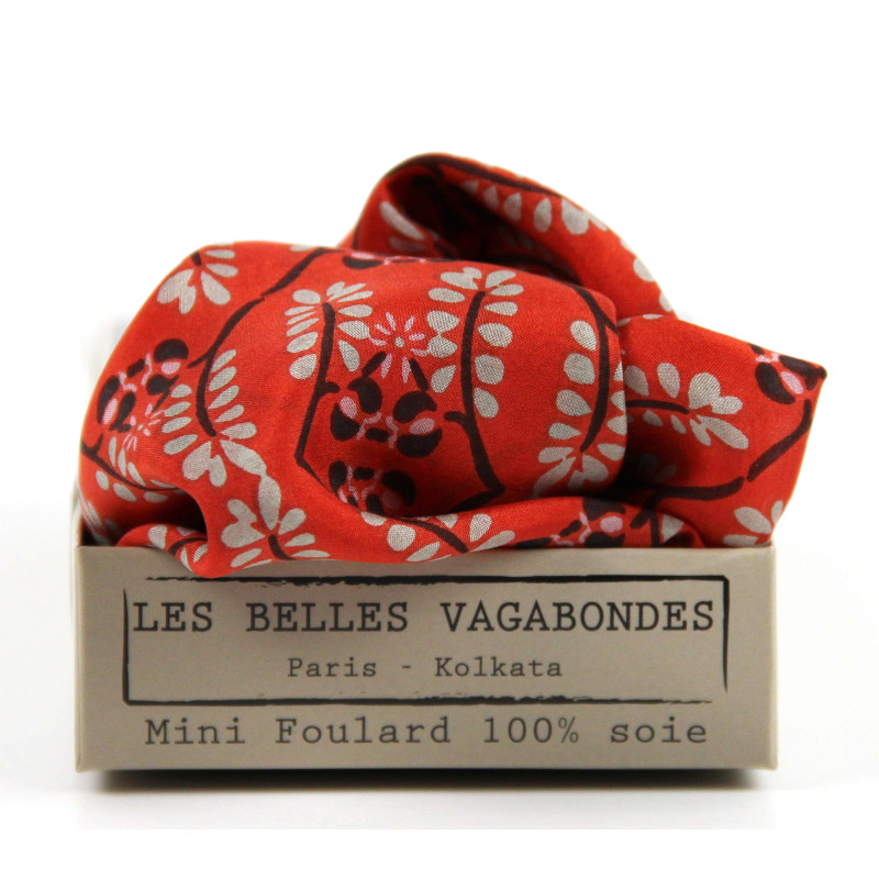 Les Belles Vagabondes - Seidentuch Mini Albertine orange