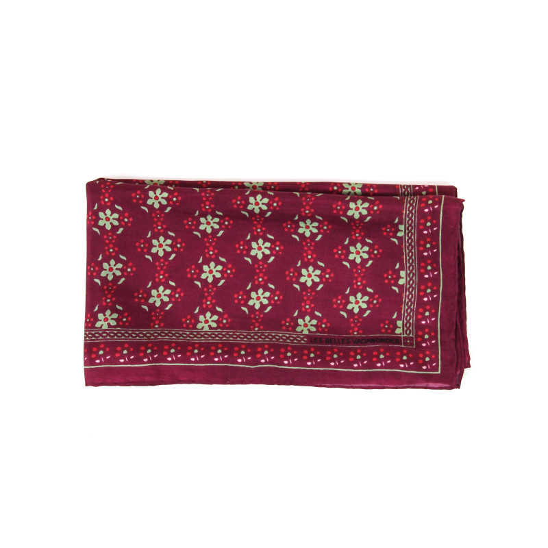 Les Belles Vagabondes - Seidentuch Mini Natasha bordeaux