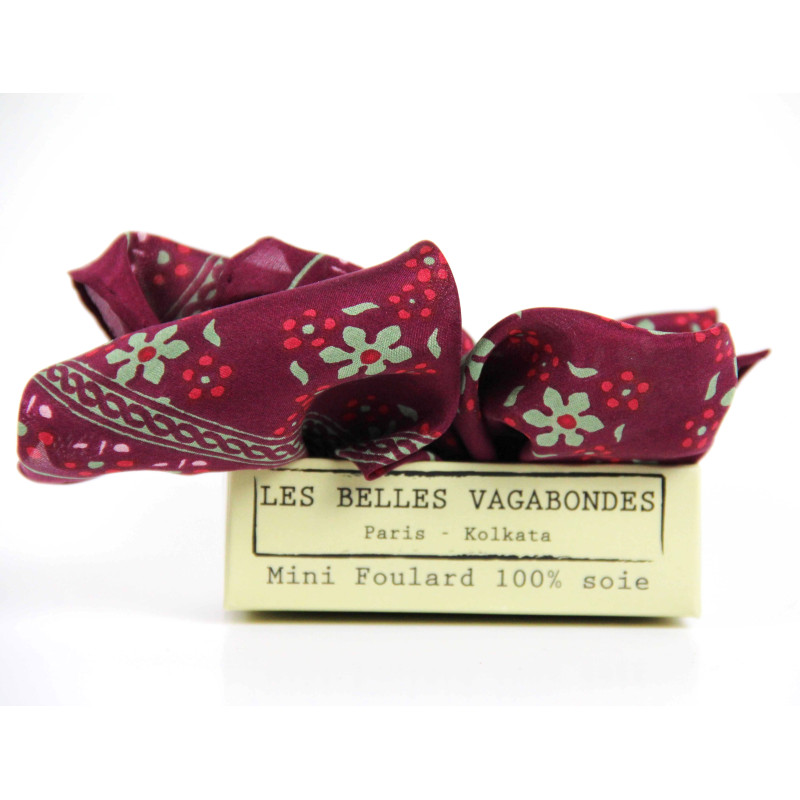 Les Belles Vagabondes - Seidentuch Mini Natasha bordeaux