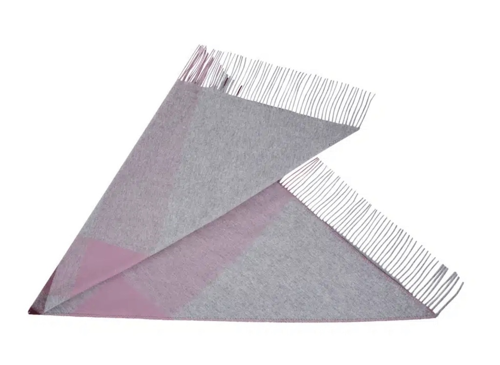 Keine Schwester / Codello - Dreieckschal Wolle | altrosa-grau | 140x140x210cm W25