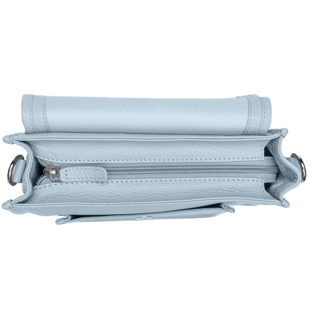ELLA ZIP | genarbt | hellblau | silber