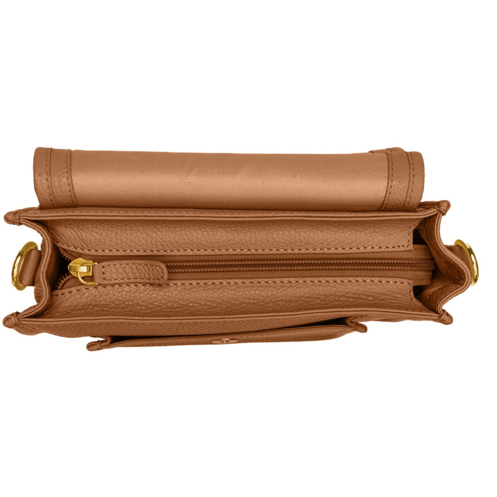 ELLA ZIP | genarbt | karamell | gold