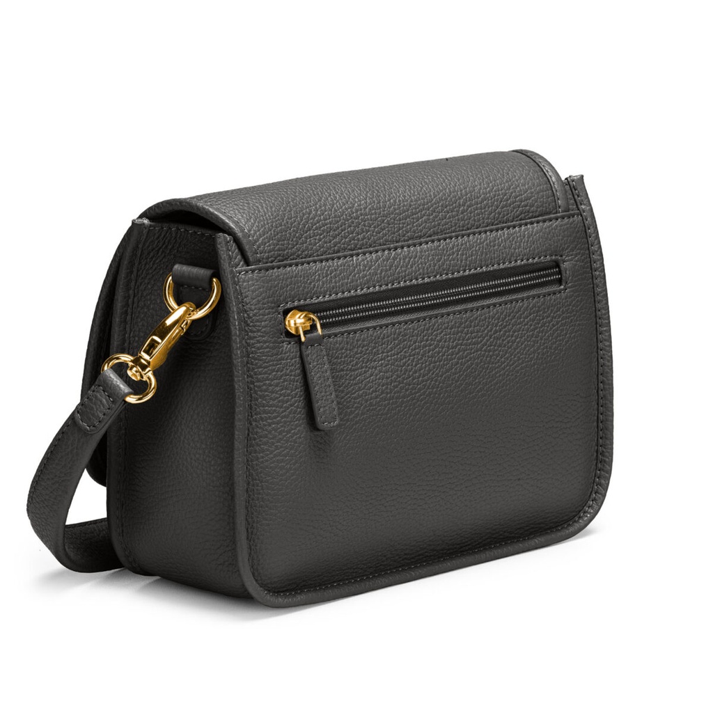 ELLA ZIP | genarbt | schwarz | gold