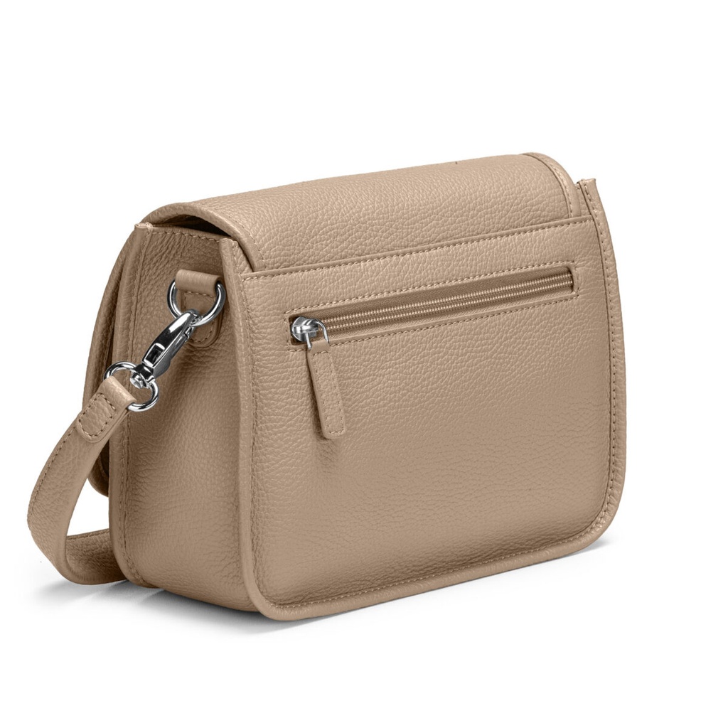 ELLA ZIP | genarbt | taupe | silber