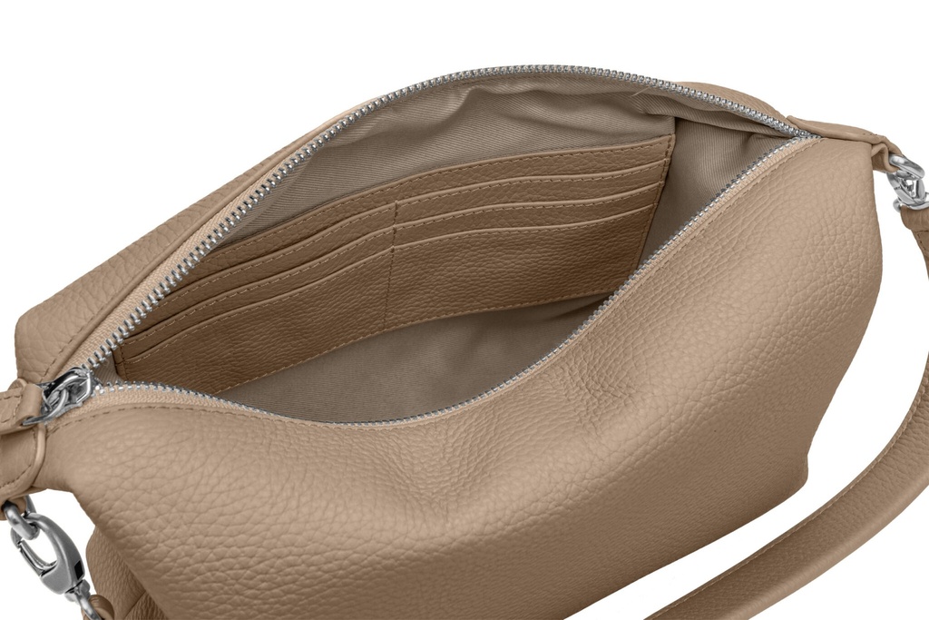 IDA | taupe | silber | genarbt