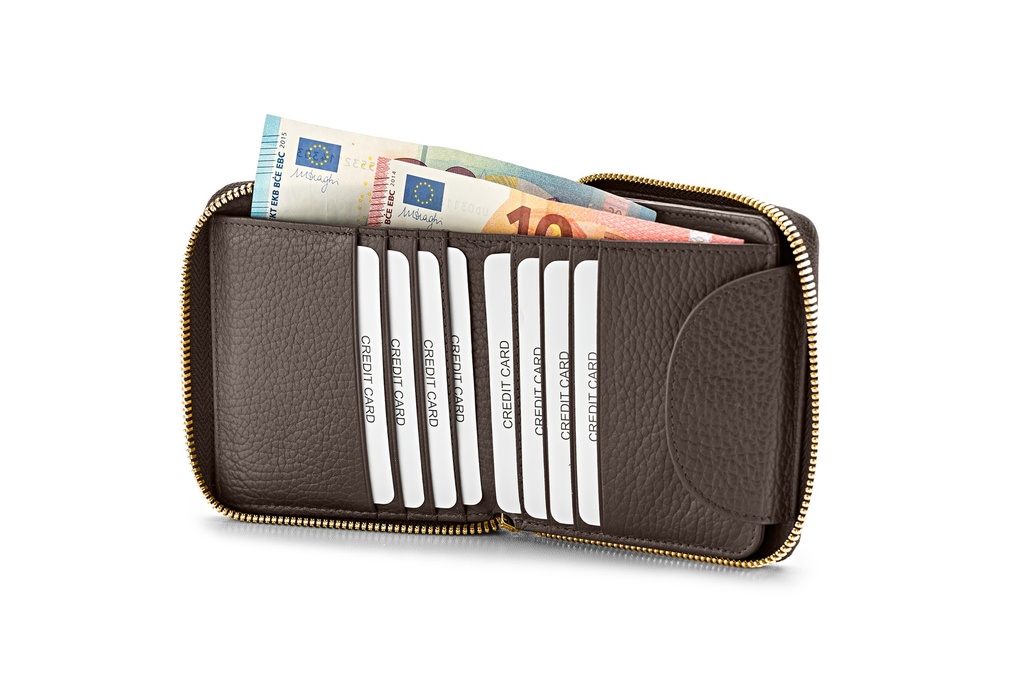 LILLE soft | dunkelbraun | gold | genarbt