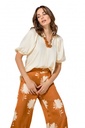 Caroline Biss - LOOSE-FITTING SHINY PANTS, STRAIGHT LEG, NORMAL WAIST cinnamon - 1576-32