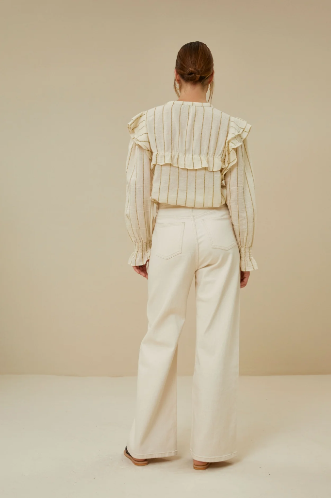 By Bar - Pennie Yellowstripe Blouse - 118 Clover Stripe Yellow