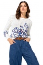 Caroline Biss - Loose knit pullover with print Multi Color - 1289-29