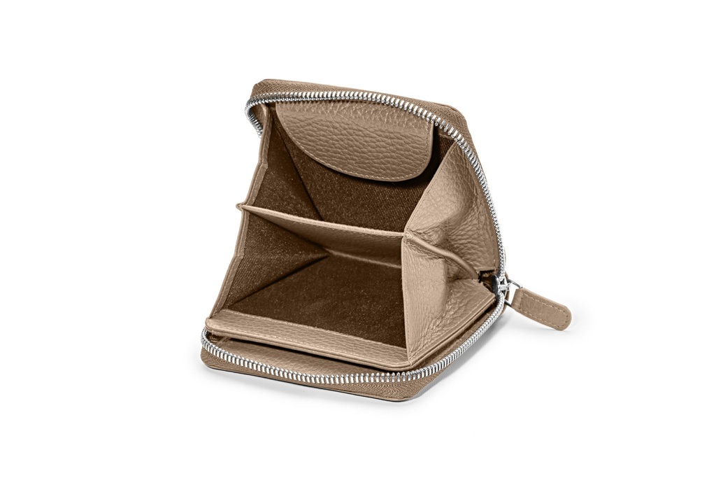 LILLE soft | taupe | silber | genarbt