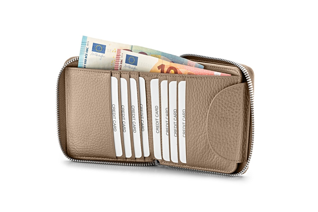 LILLE soft | taupe | silber | genarbt