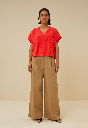By Bar - Tammie Slub Top - 305 poppy red