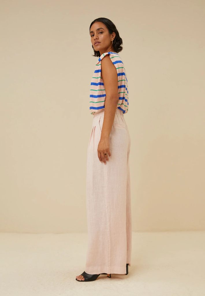 By bar - Diede Fresh Stripe Top - 388 fresh rose