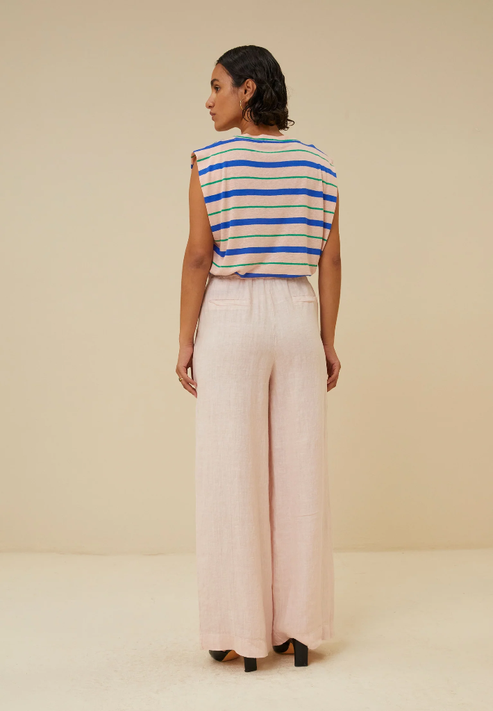 By bar - Diede Fresh Stripe Top - 388 fresh rose
