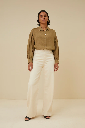By bar - Sarah Short Linen Blouse - 412 Khaki