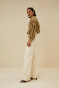 By bar - Sarah Short Linen Blouse - 412 Khaki