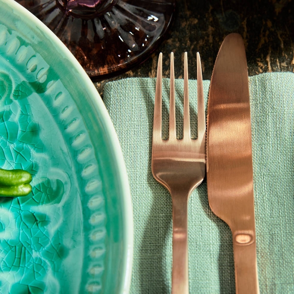 Werner Voss - S/4 tlg. Besteck Copper Cutlery, kupfer matt, Edelstahl 18/1