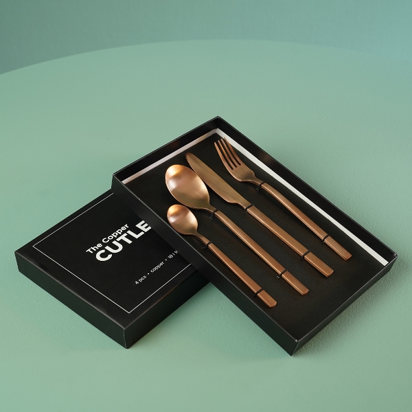 Werner Voss - S/4 tlg. Besteck Copper Cutlery, kupfer matt, Edelstahl 18/1