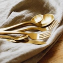 Werner Voss - S/4 tlg. Besteck Golden Cutlery, gold matt, Edelstahl 18/10