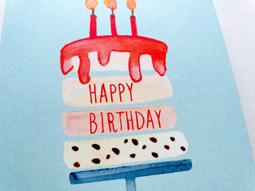 Elena Klein Illustration - Postkarte - Torte Happy Birthday