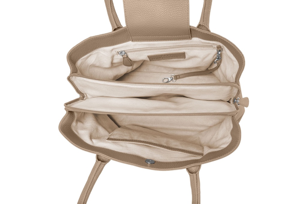 MAXI SONTJE | taupe | silber | genarbt
