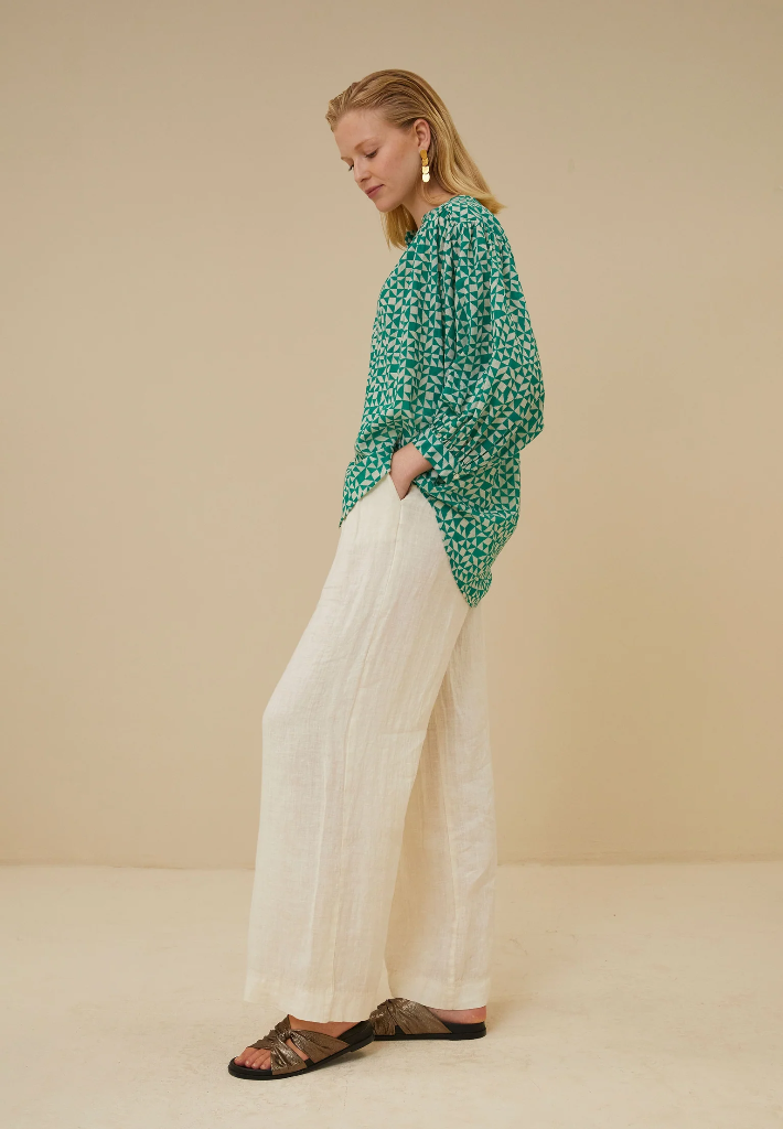 By Bar - Lucy Graphic Blouse - 433 Graphic Green