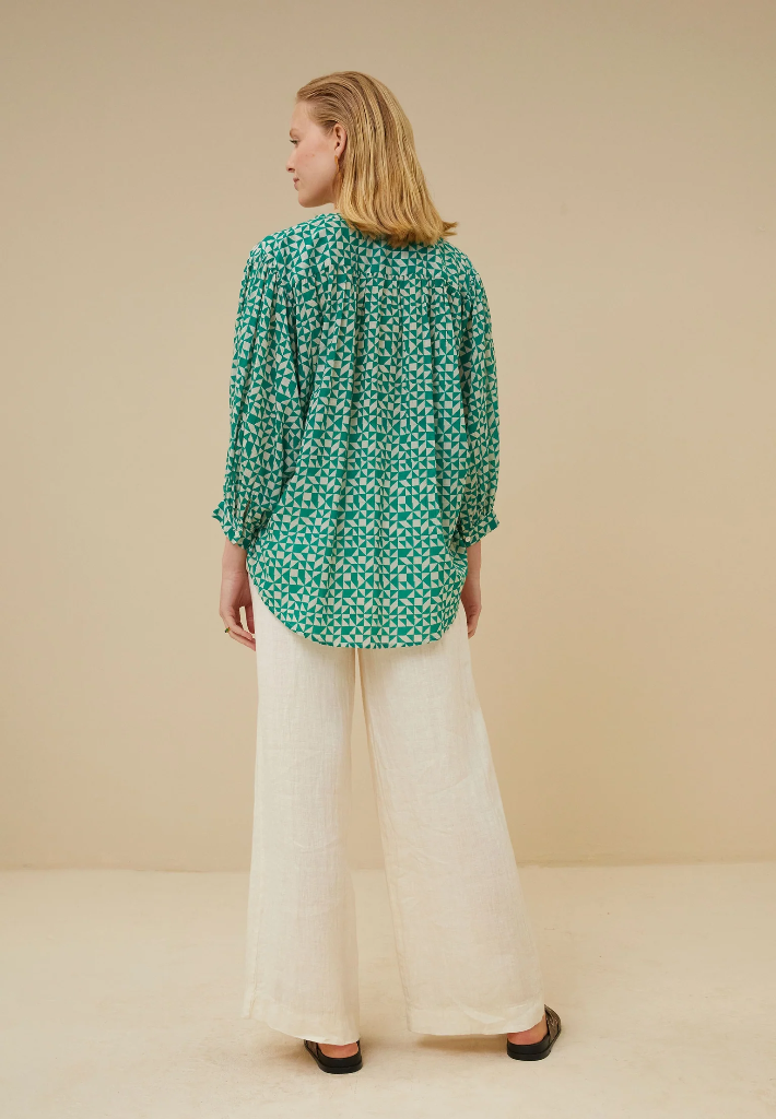 By Bar - Lucy Graphic Blouse - 433 Graphic Green