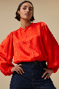 By Bar - Rikki Satin Blouse Poppy Red 305