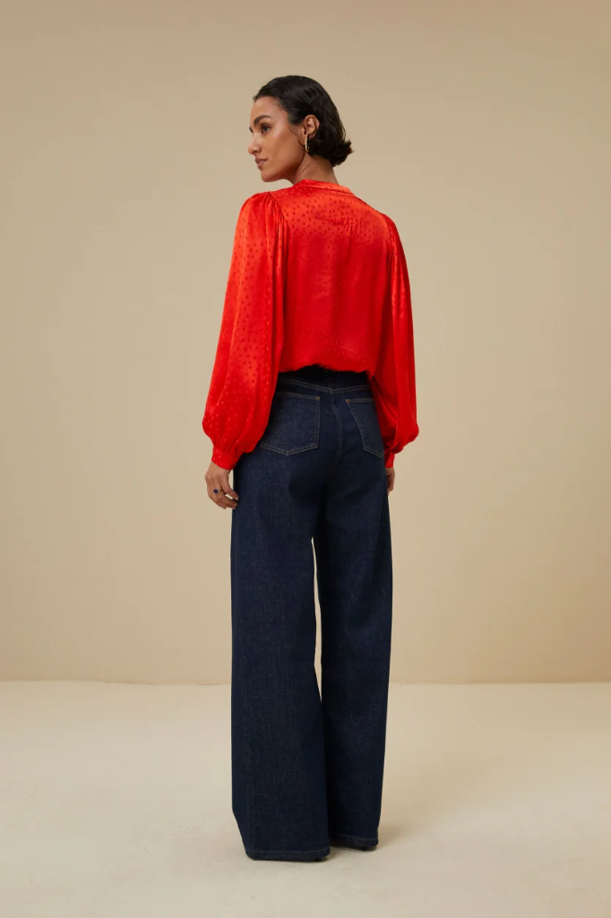 By Bar - Rikki Satin Blouse Poppy Red 305