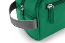 Waschtasche | smaragd | grau | silber | genarbt