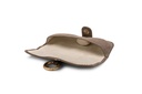 Premium Brillenetui | mandel | gold | Wildleder